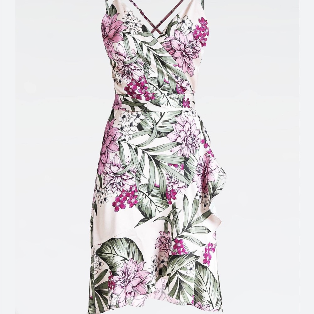 Guess Marciano Shangri Bermuda Floral Tropical Exotic Summer Dress US M / EU 42